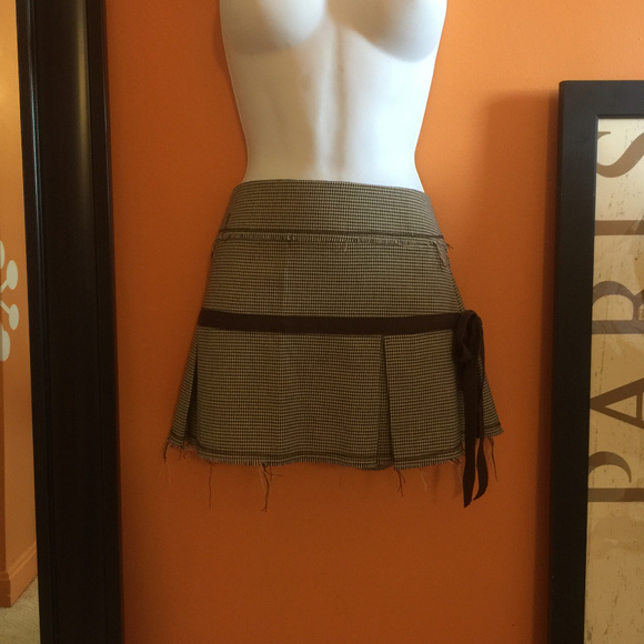 Urban Behavior Dresses & Skirts - Plaid mini-skirt, raw hem, distressed -Urban Behav